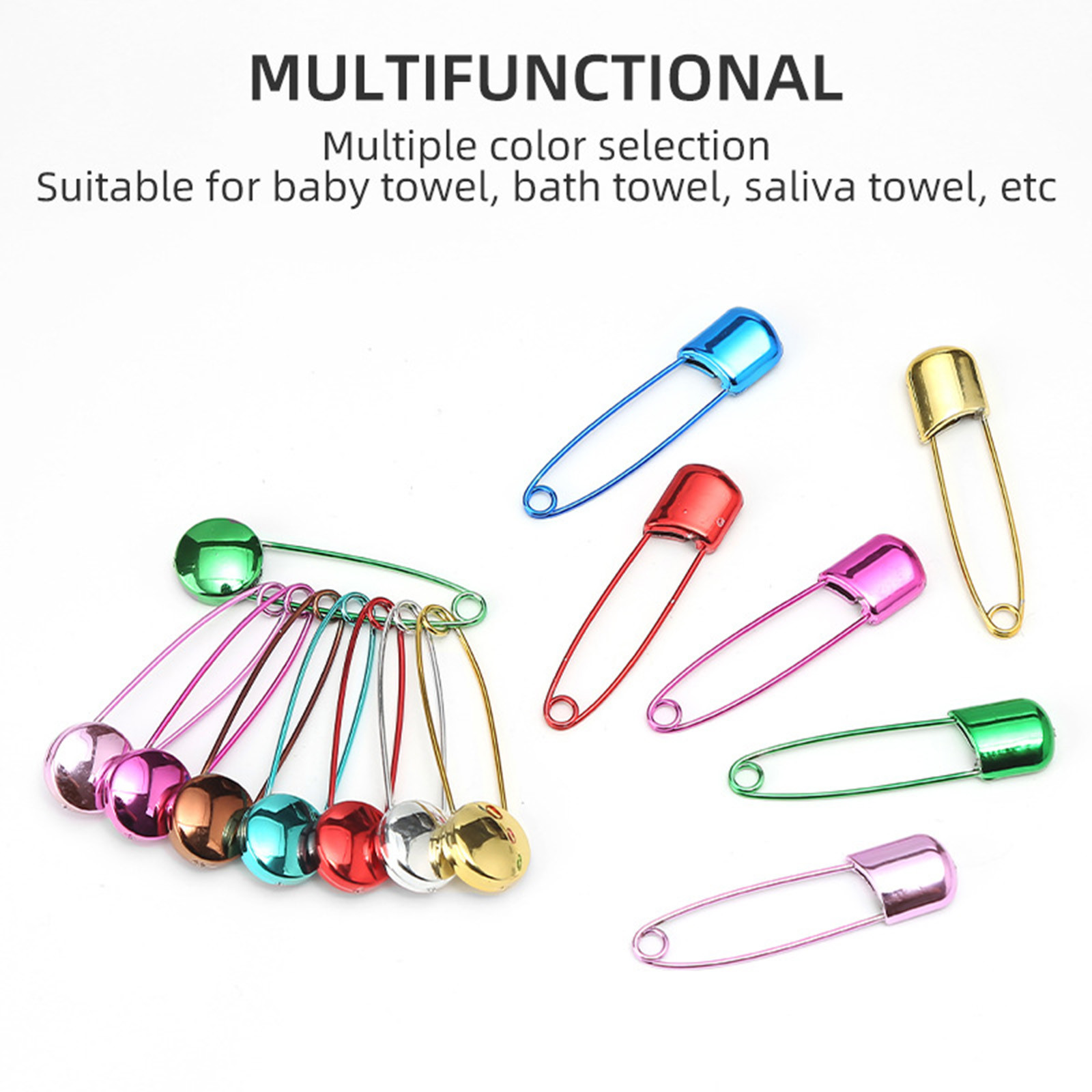 Child Cloth Nappy Diaper Pins Safety Locking Holder Colorful Safety Pins Heavy Duty, Diaper Pins for Cloth DiapersDiaper Pins and Fasteners, Cloth Diapers and Accessories